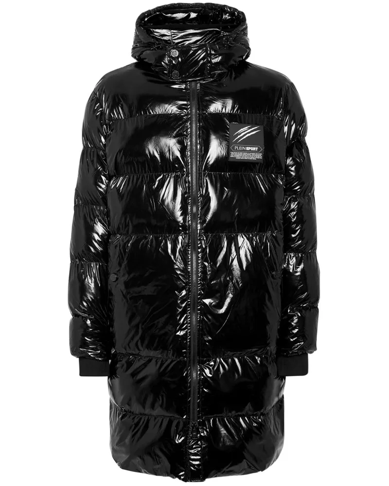 Philipp Plein Gesteppter Mantel mit Glanzoptik - Schwarz Schwarz
