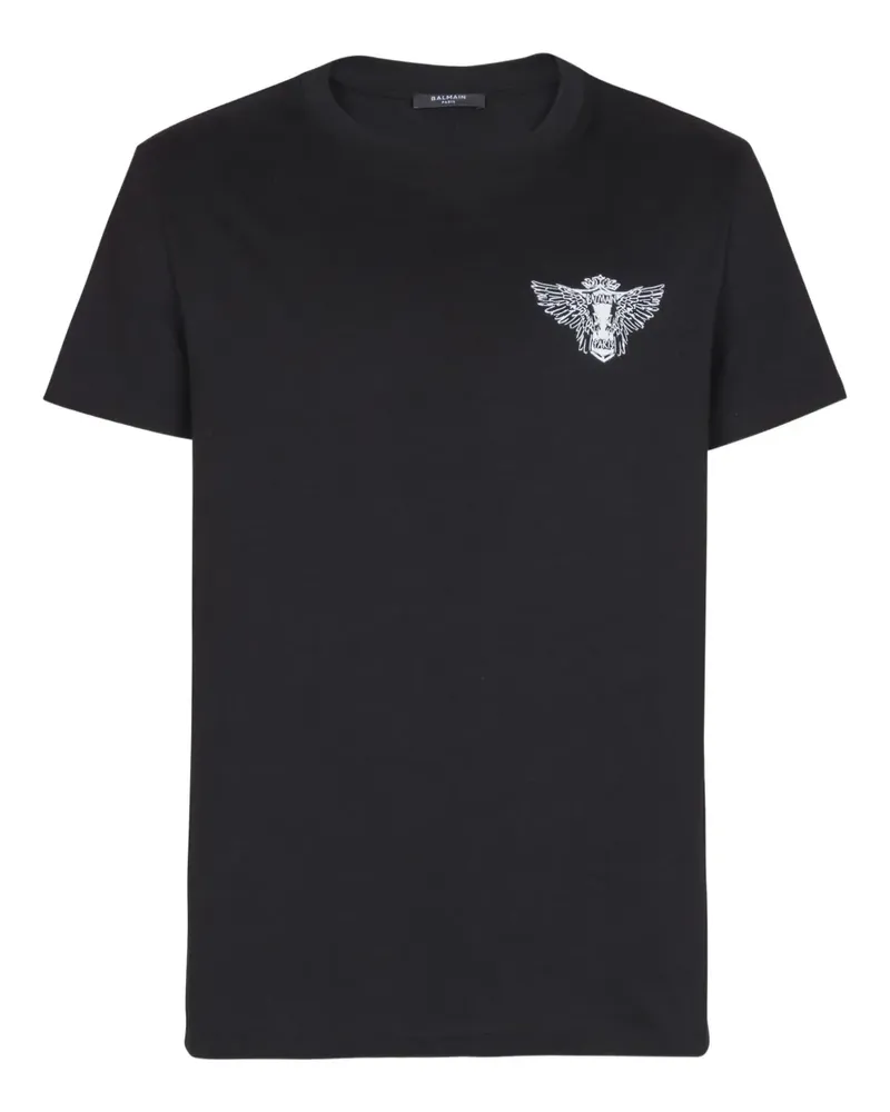 Balmain T-Shirt mit Design-Print - Schwarz Schwarz