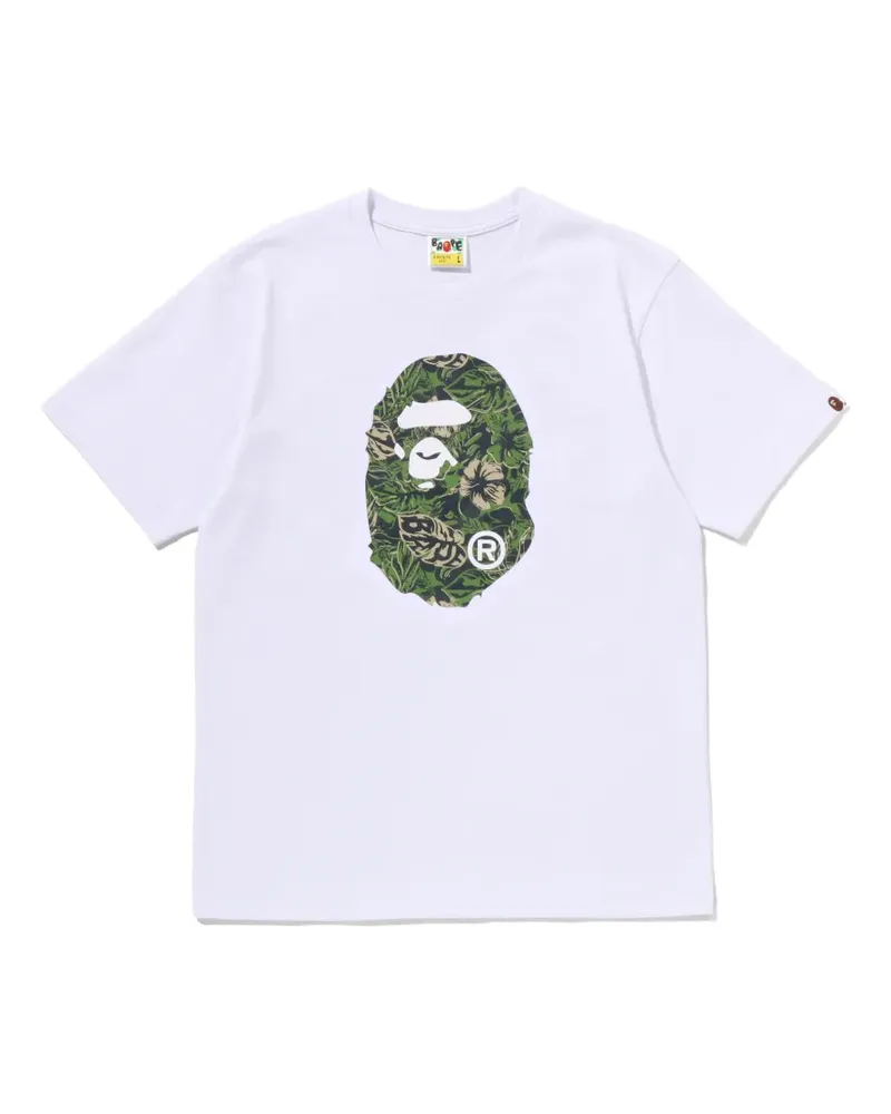 BAPE Ape Head T-Shirt mit Blumen-Print - Weiß Weiß