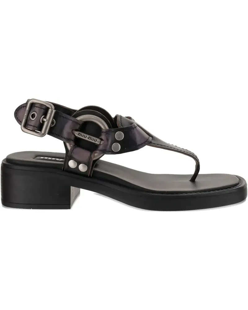 Miu Miu Sandalen aus Leder - Schwarz Schwarz