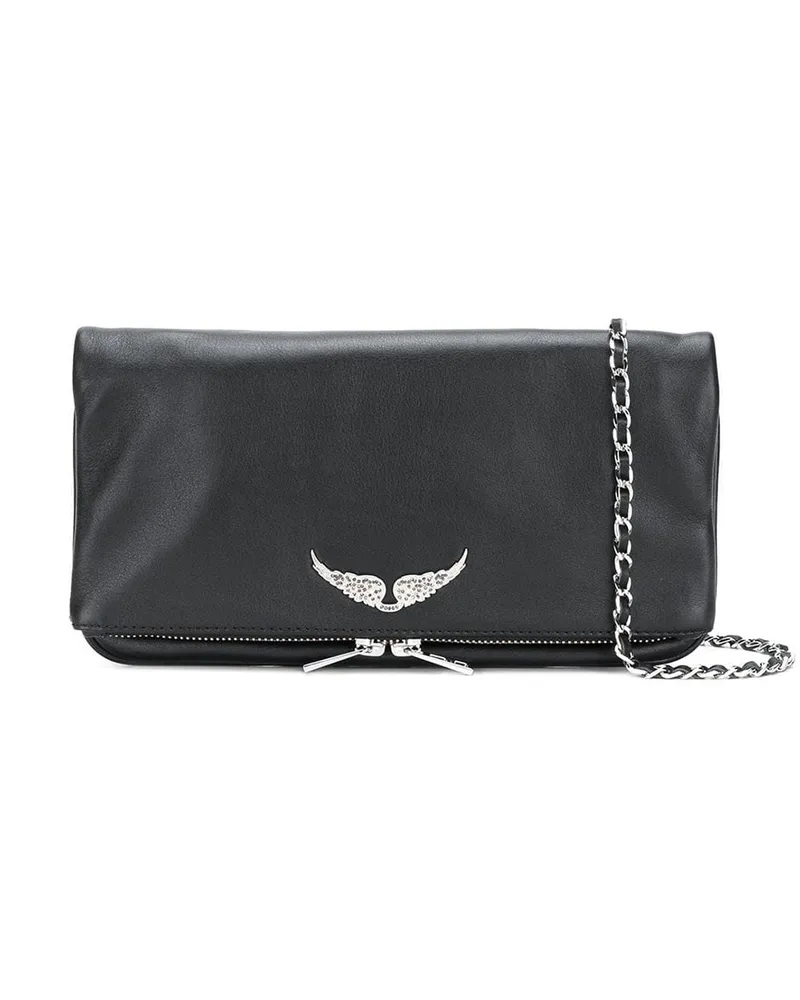 Zadig & Voltaire Clutch mit Klappe Schwarz