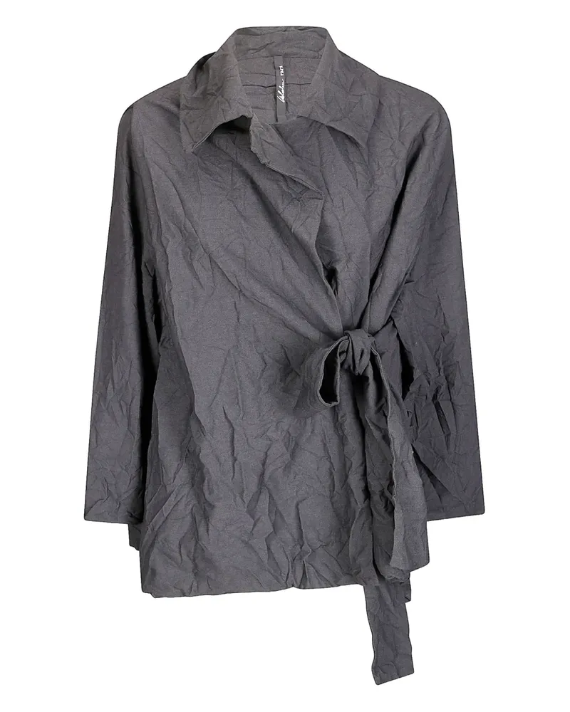 Maria Calderara Strukturierte Wickeljacke - Grau Grau