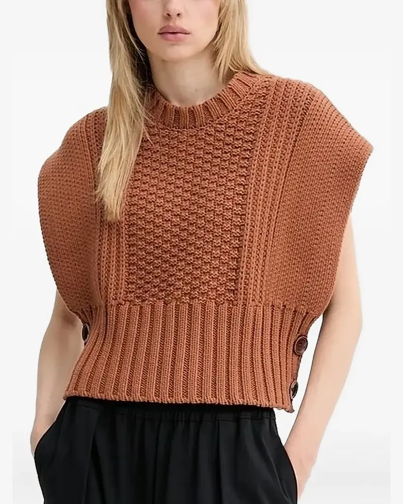 Sessùn Gestricktes T-Shirt - Braun Braun