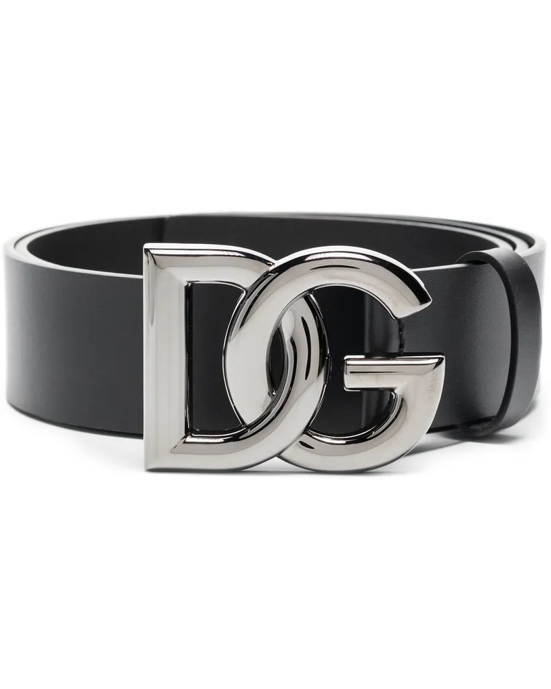 Dolce & Gabbana Gürtel mit Logo-Schnalle - Schwarz Schwarz