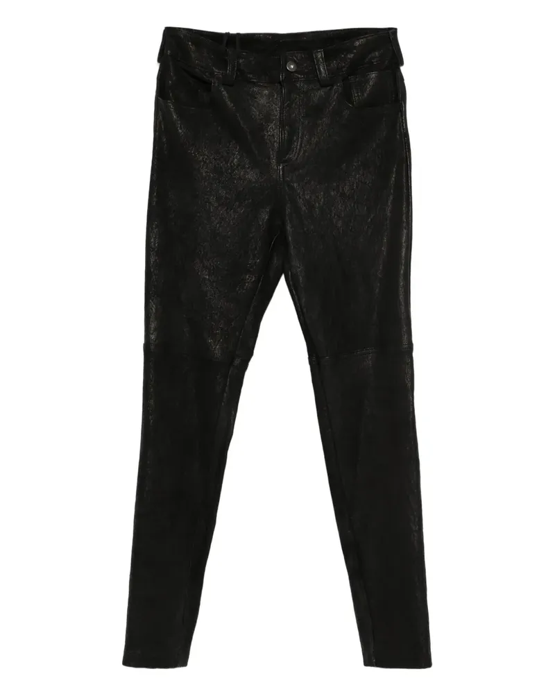 Salvatore Santoro Hose aus Schafleder - Schwarz Schwarz