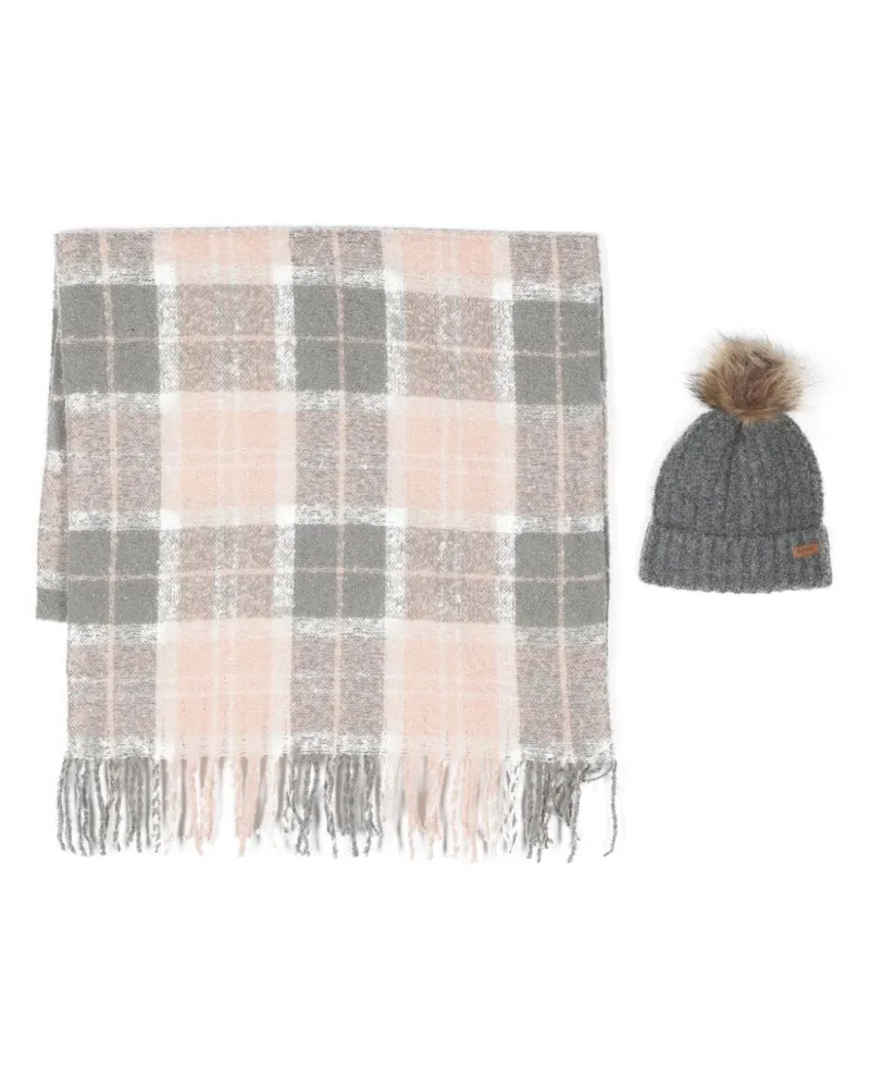 Barbour Set aus zwei Beanie und Schal - Grau Grau
