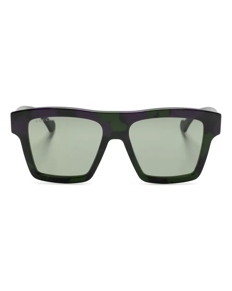 Gucci Sonnenbrille mit eckigem Gestell - Grün Grün
