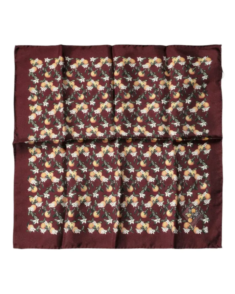 Dolce & Gabbana orange-print silk pocket square - Braun Braun
