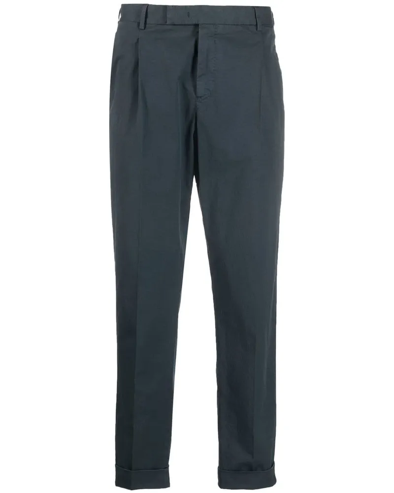 PT TORINO Tapered-Hose mit Bundfalten - Blau Blau