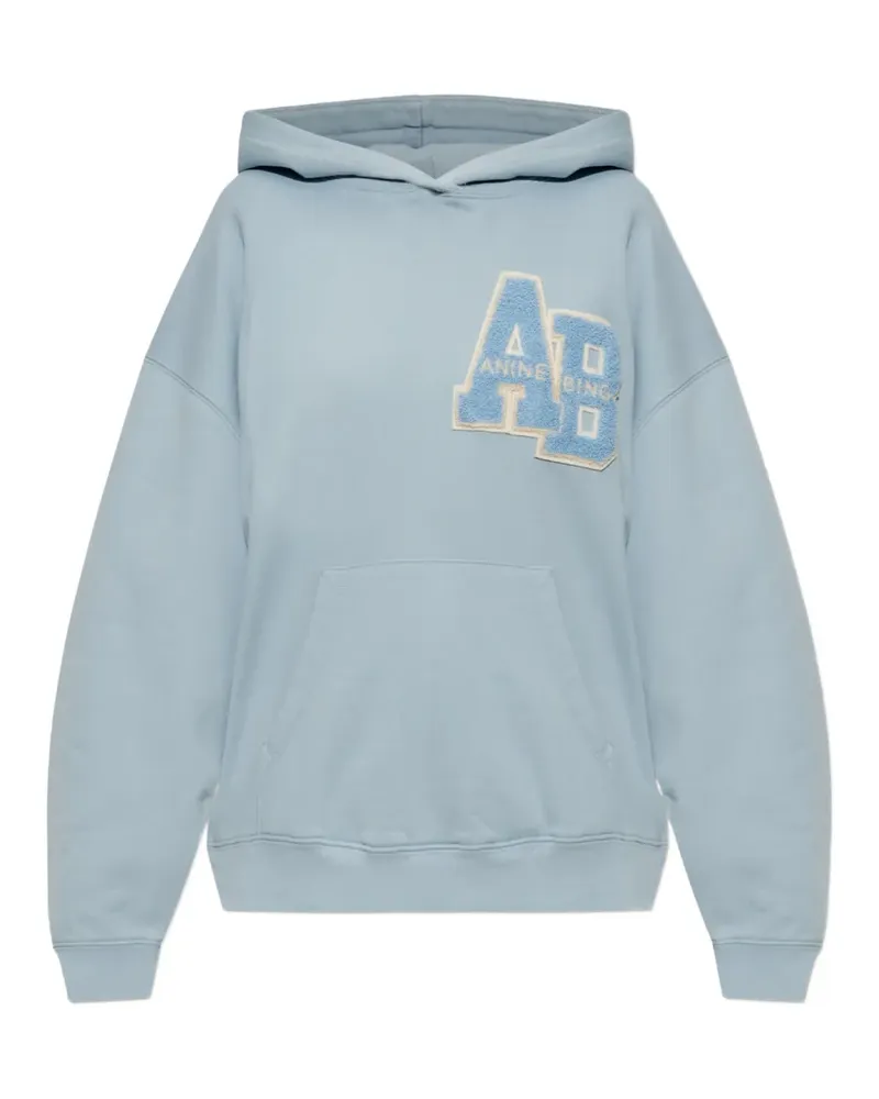 Anine Bing Harvey logo-patch hoodie - Blau Blau