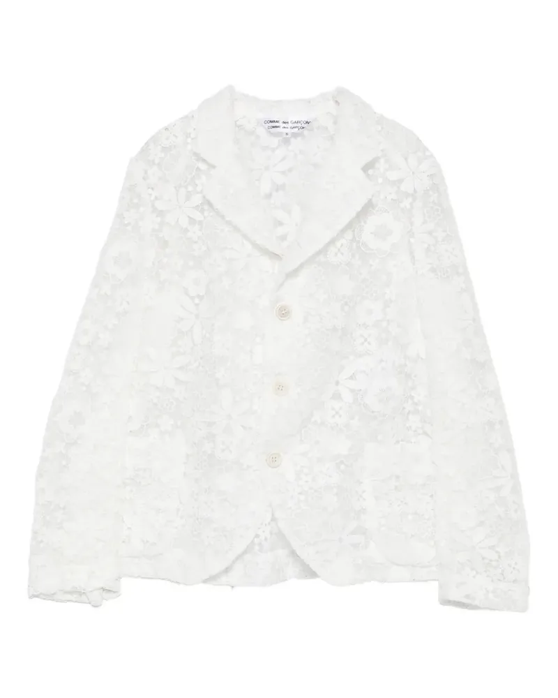 Comme des Garçons floral-lace blazer - Weiß Weiß
