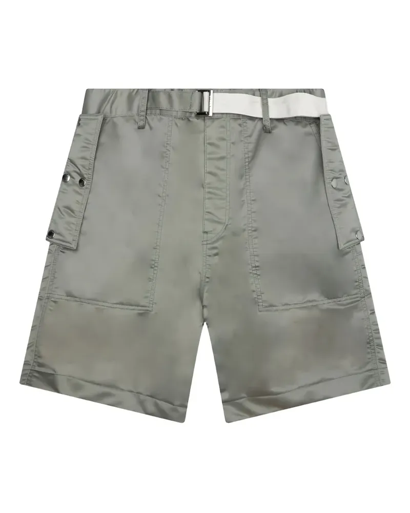 Sacai Twill-Shorts mit Gürtel - Grau Grau