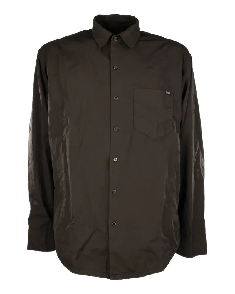 Prada logo-patch pocket shirt - Braun Braun