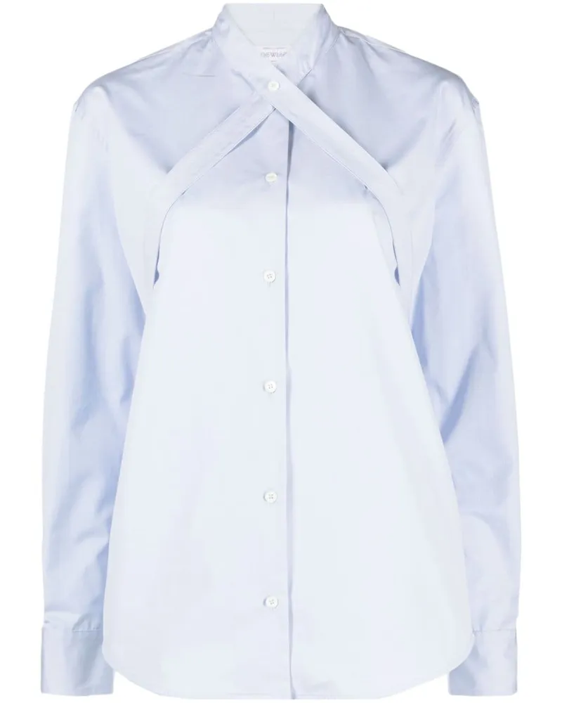 OFF-WHITE Popeline-Hemdkleid mit Gürtel - Blau Blau