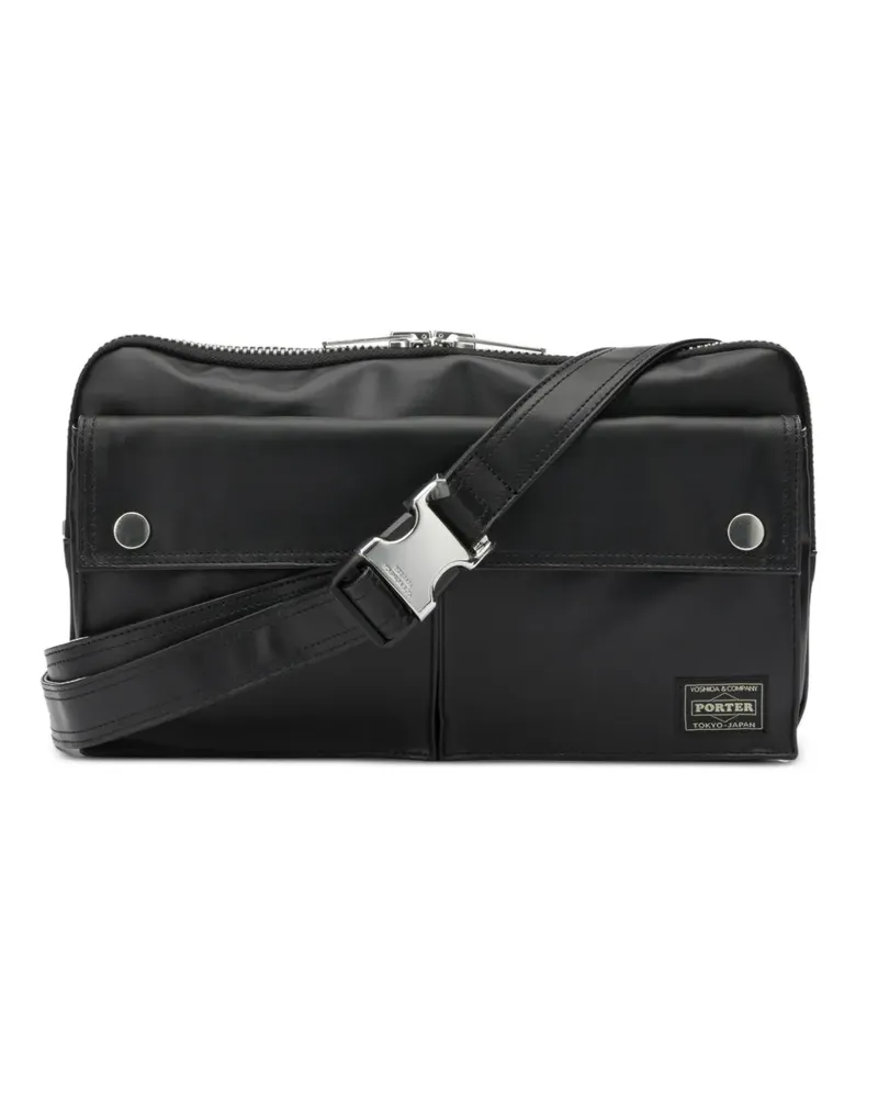 PORTER-YOSHIDA & CO Free Style logo-patch buckle-fastening belt bag - Schwarz Schwarz