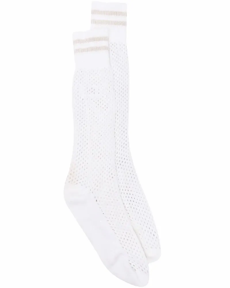 Brunello Cucinelli Socken mit Streifen - Weiß Weiß