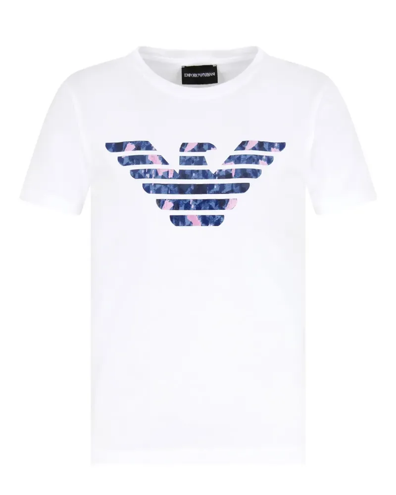 Emporio Armani T-Shirt mit Adler-Print - Weiß Weiß