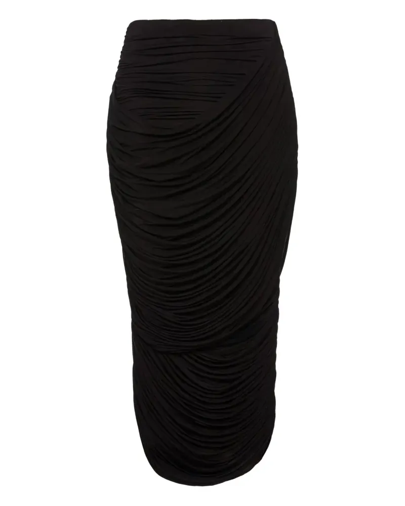 Magda Butrym ruched midi skirt - Schwarz Schwarz