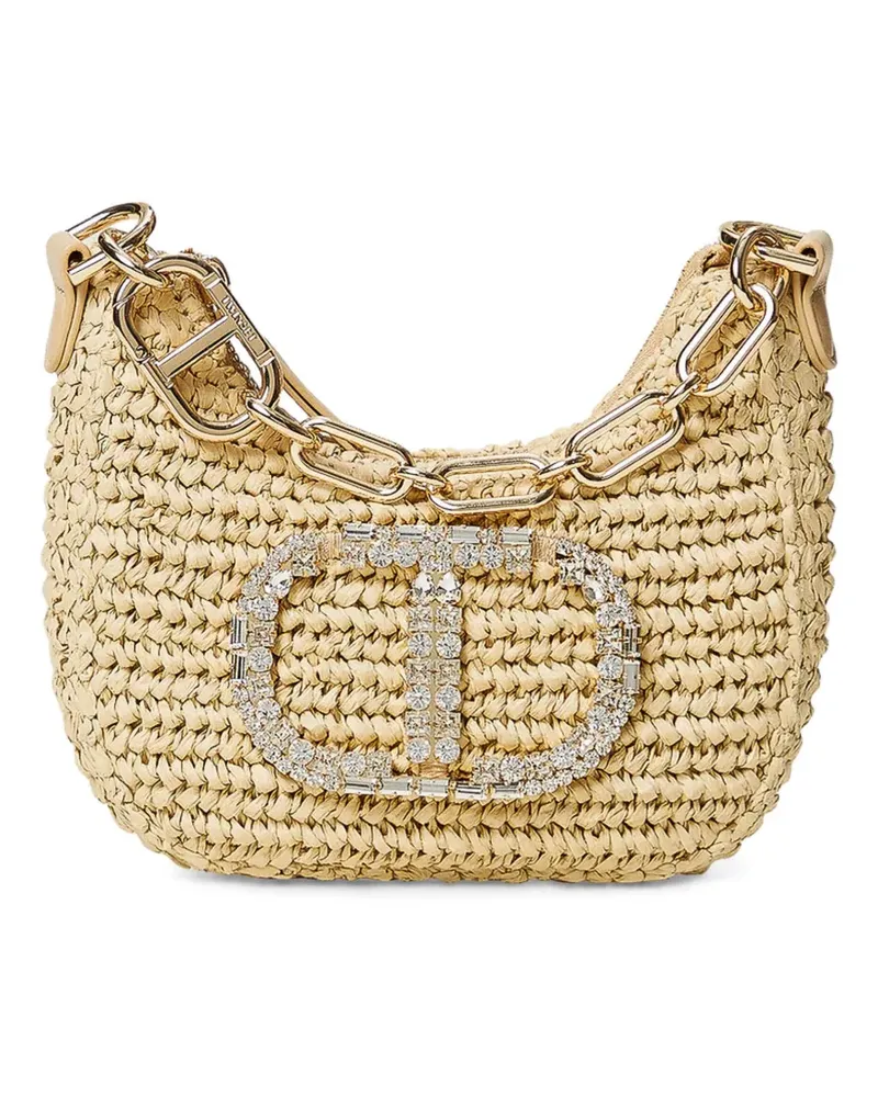 Twin-Set Schultertasche mit Logo-Schild - Nude Nude
