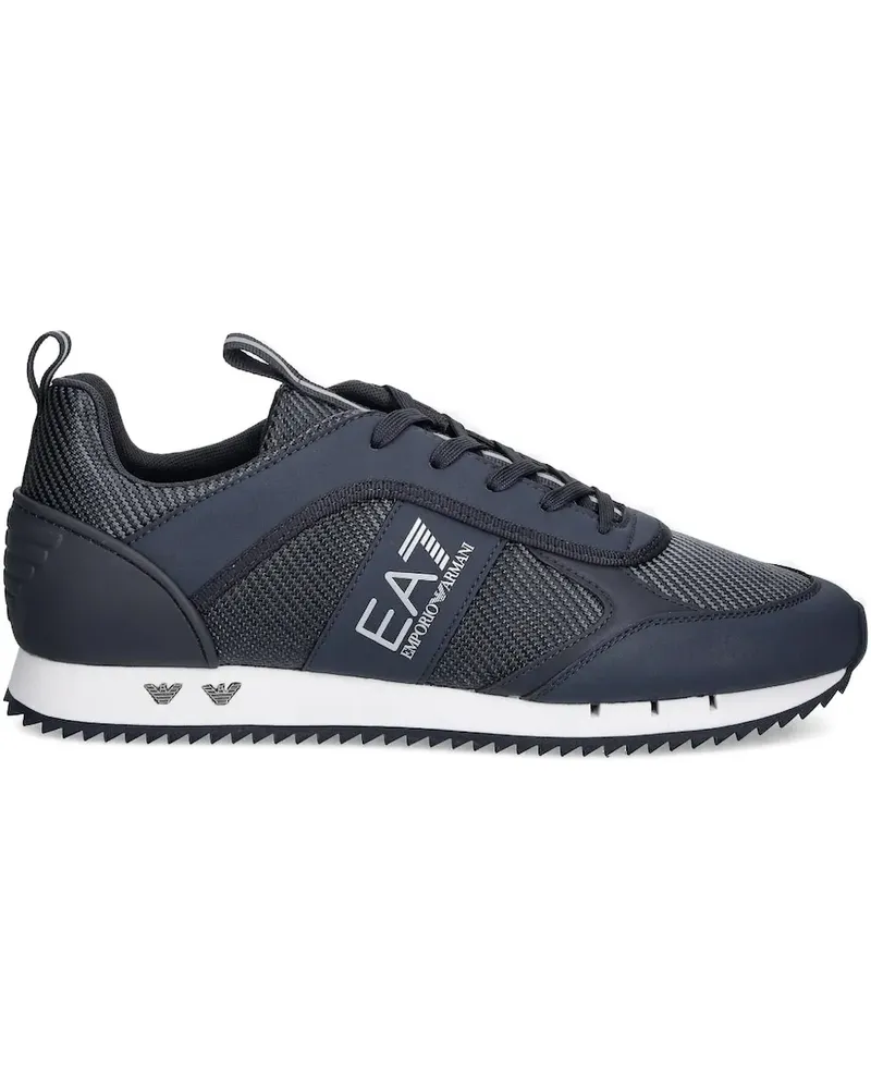 EA7 Strukturierte Sneakers mit Einsätzen - Blau Blau
