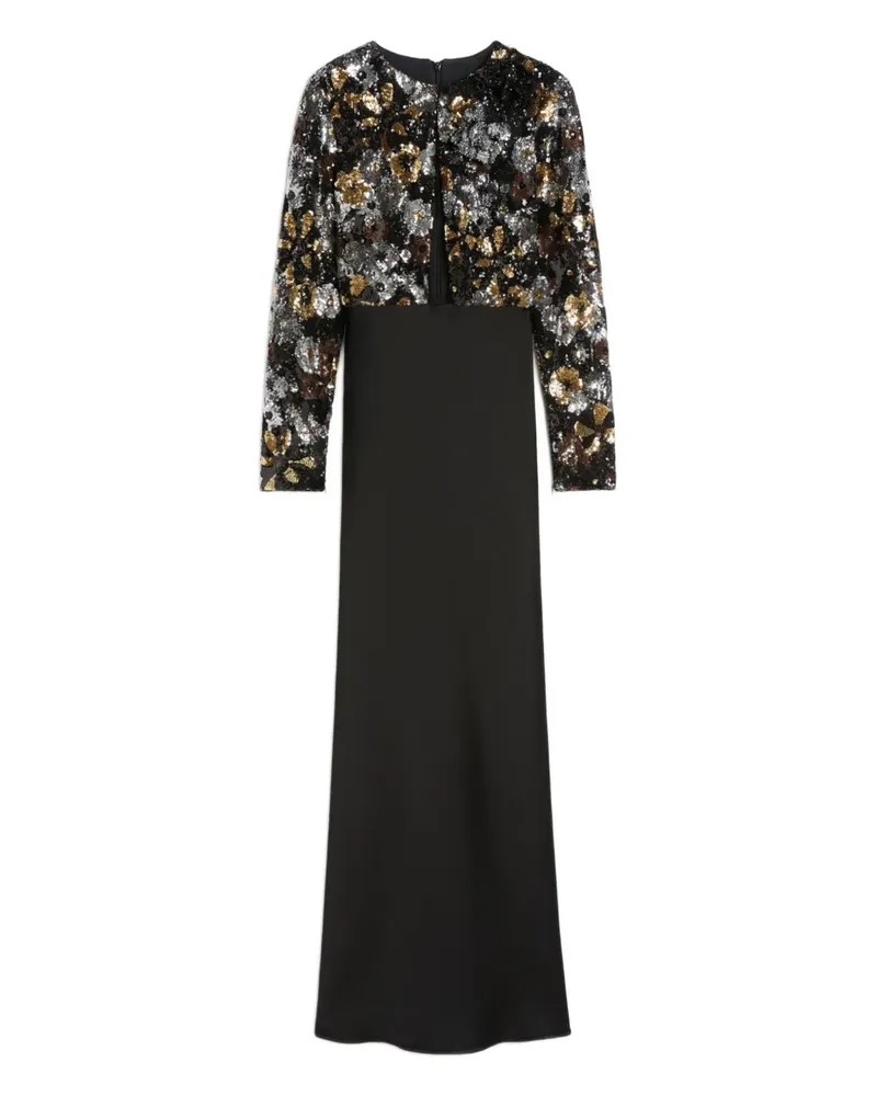Max Mara Maxikleid mit Pailletten - Schwarz Schwarz