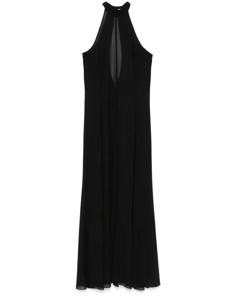 Patrizia Pepe Semi-transparentes Maxikleid - Schwarz Schwarz