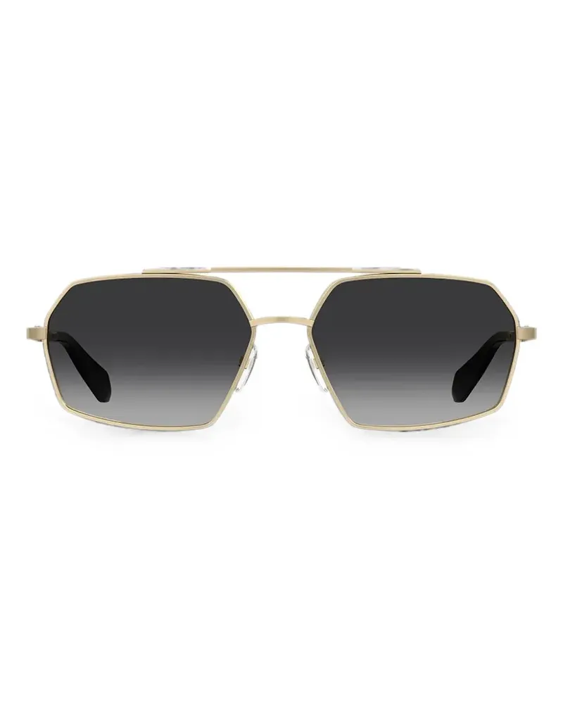 Moschino geometric-frame sunglasses - Gold Gold
