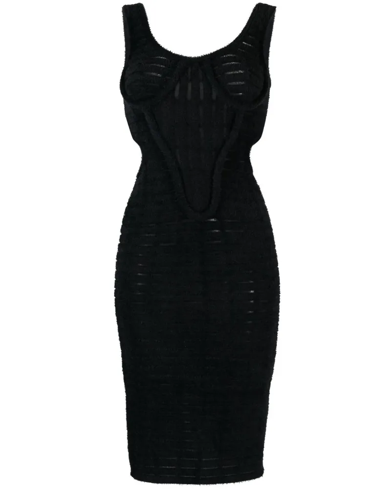 Genny Schmales Kleid mit Cut-Out - Schwarz Schwarz