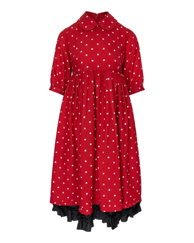 Comme des Garçons polka-dot ruffled midi dress - Rot Rot