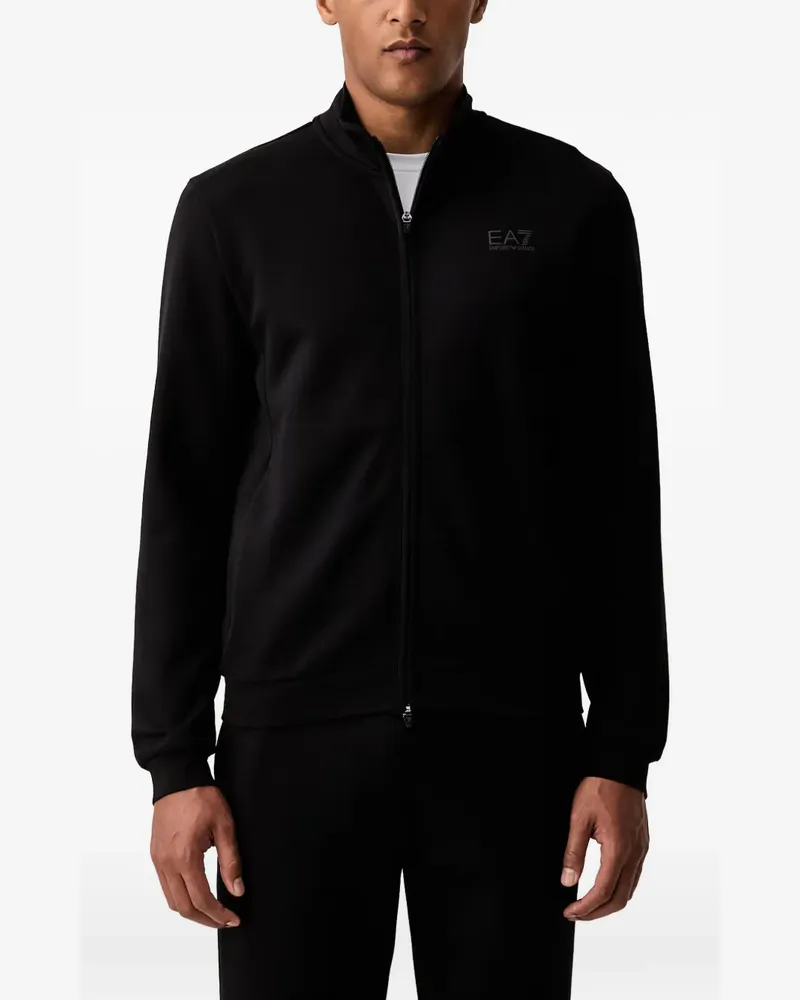 EA7 logo-print zip-up tracksuit - Schwarz Schwarz