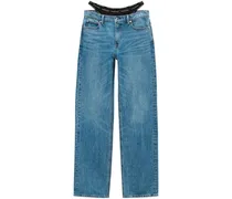 Gerade Jeans mit Logo-Bund