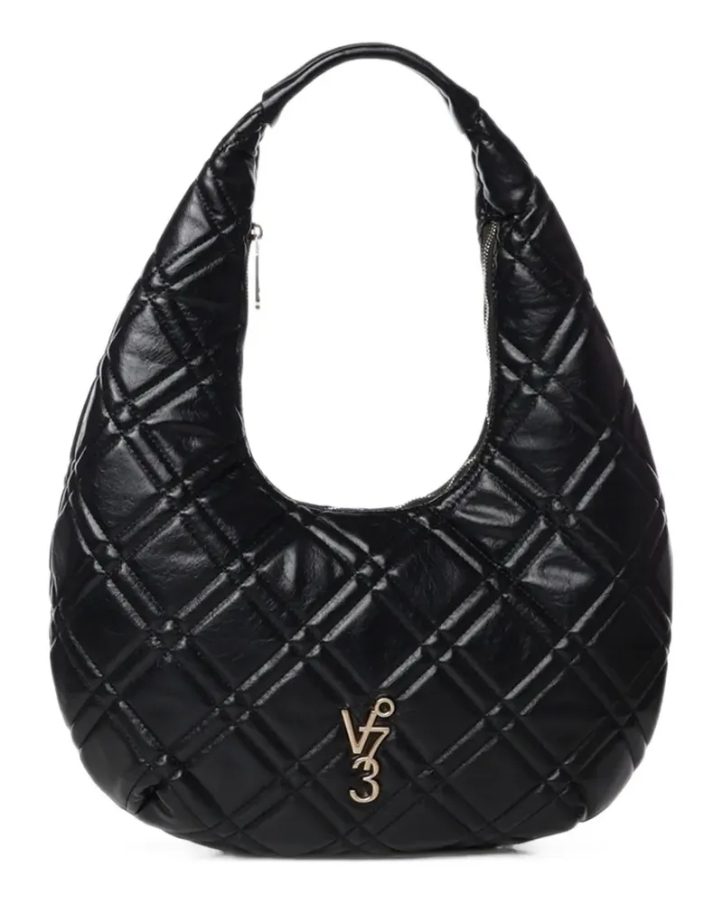 V°73 Gesteppte Diaspro Schultertasche - Schwarz Schwarz