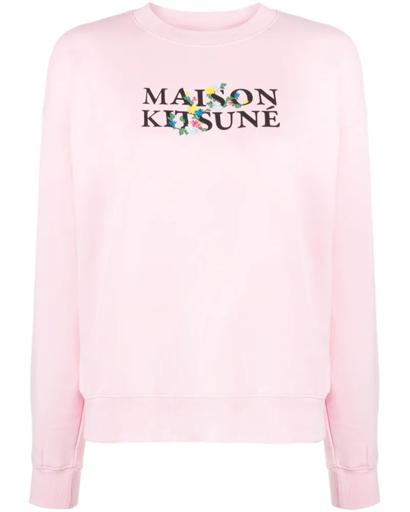 Kitsuné Sweatshirt mit Logo-Print Rosa