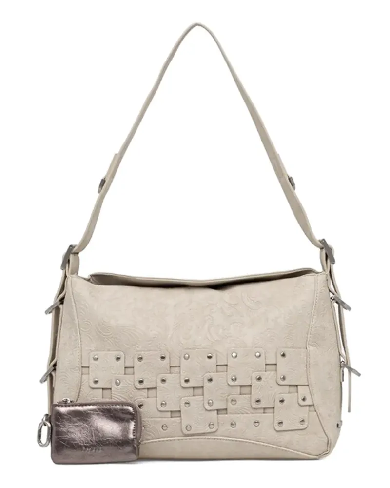 Desigual Schultertasche mit Nieten - Nude Nude