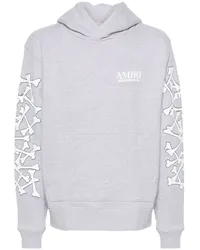 Amiri Bones Stacked Hoodie aus Lyocell Grau