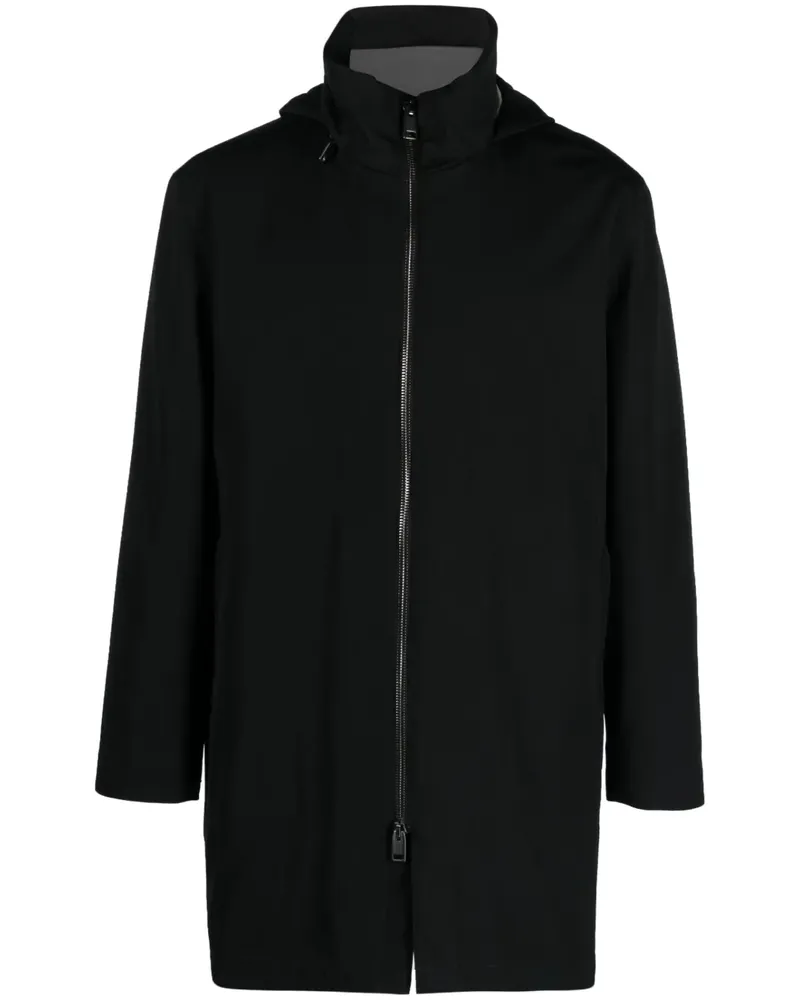 Brioni Kapuzenmantel aus Kaschmirgemisch - Schwarz Schwarz