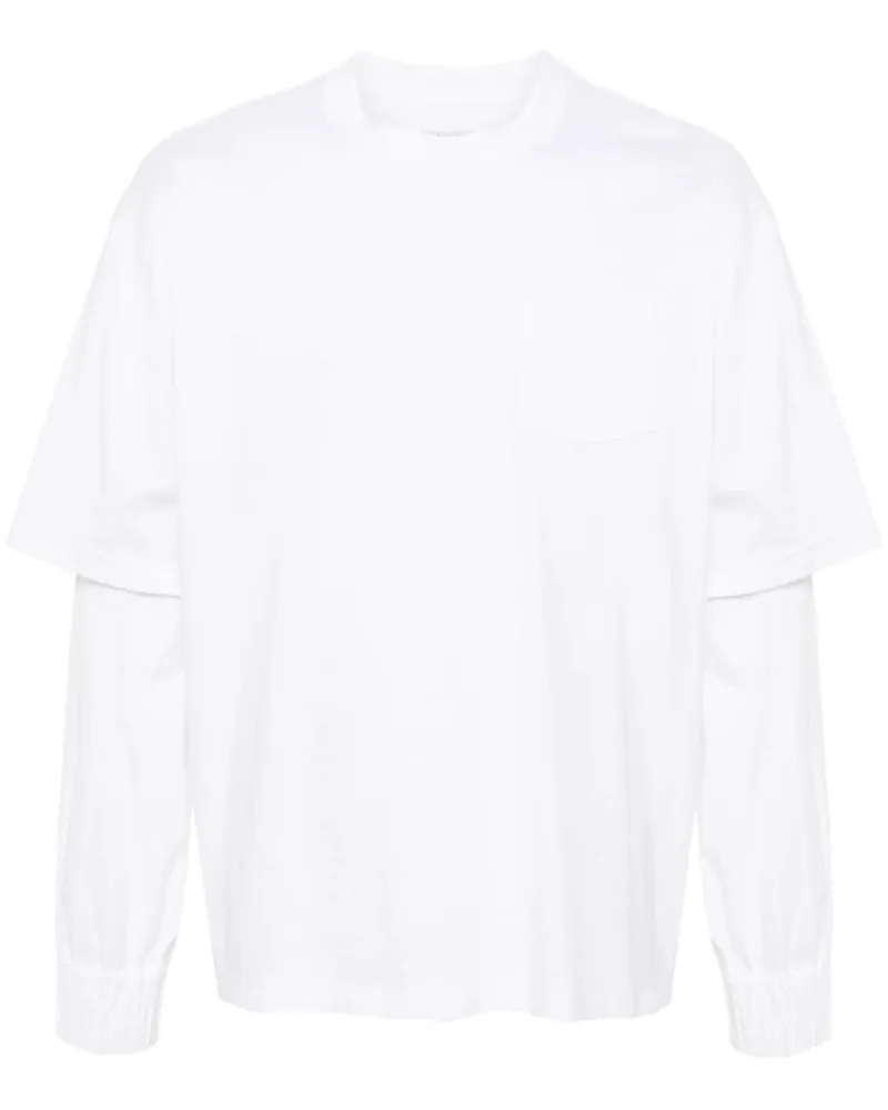 Sacai T-Shirt im Layering-Look Weiß