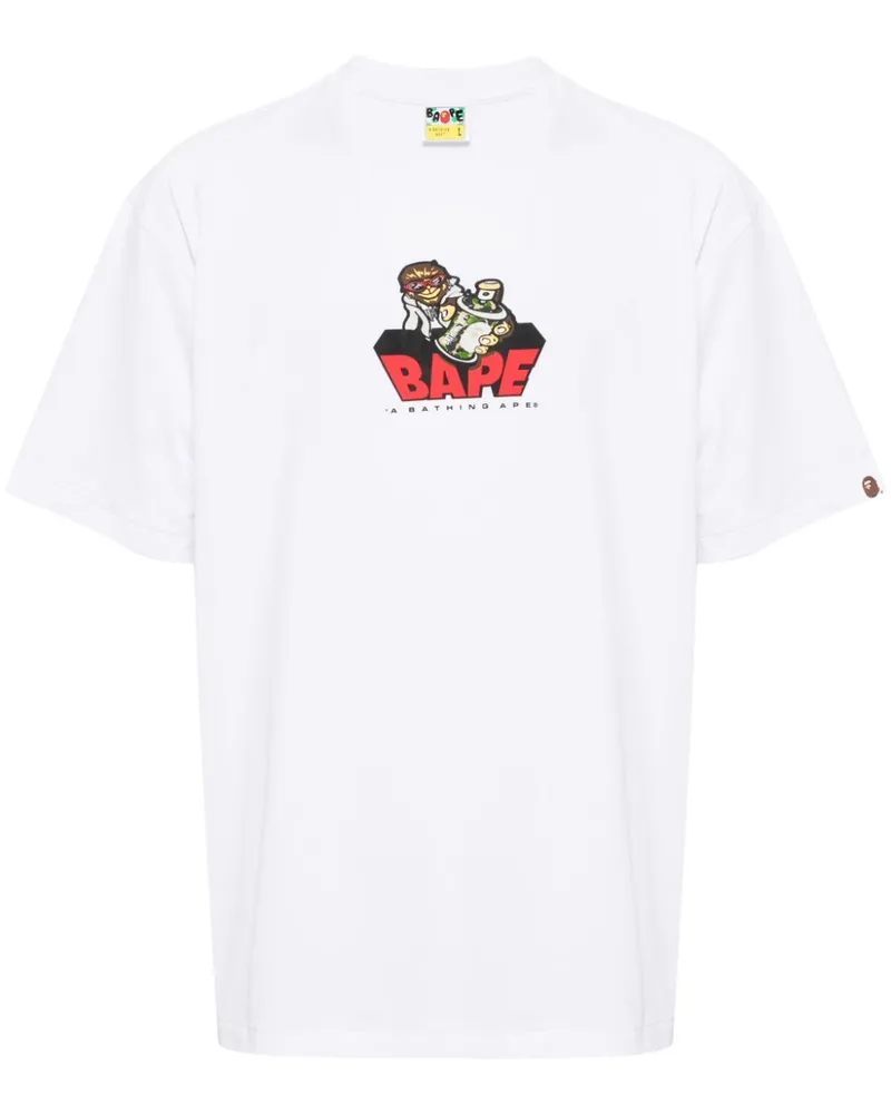 BAPE T-Shirt mit Logo-Print - Weiß Weiß