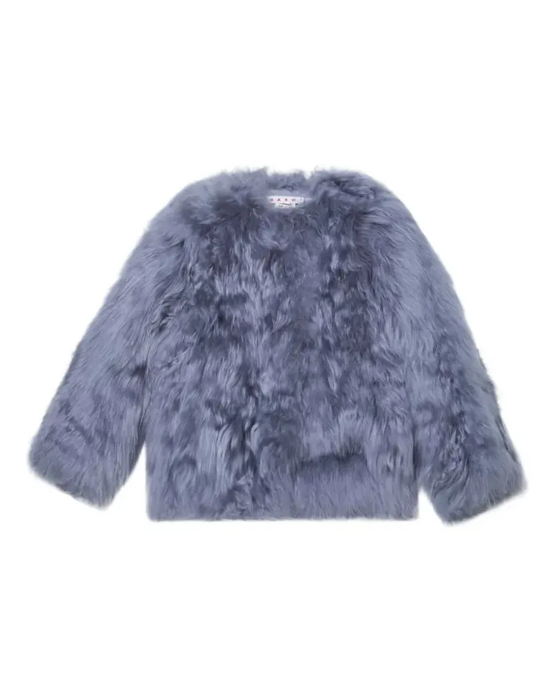 Marni Geknöpfte Pelzjacke - Blau Blau