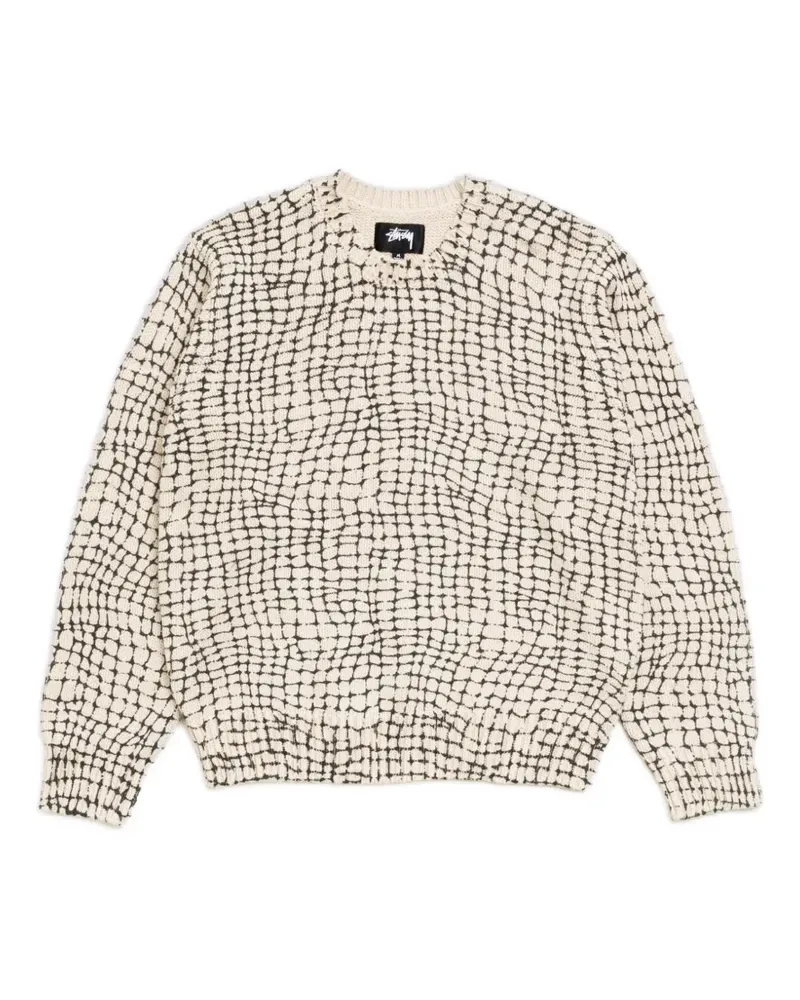 Stüssy mesh-print sweater - Nude Nude