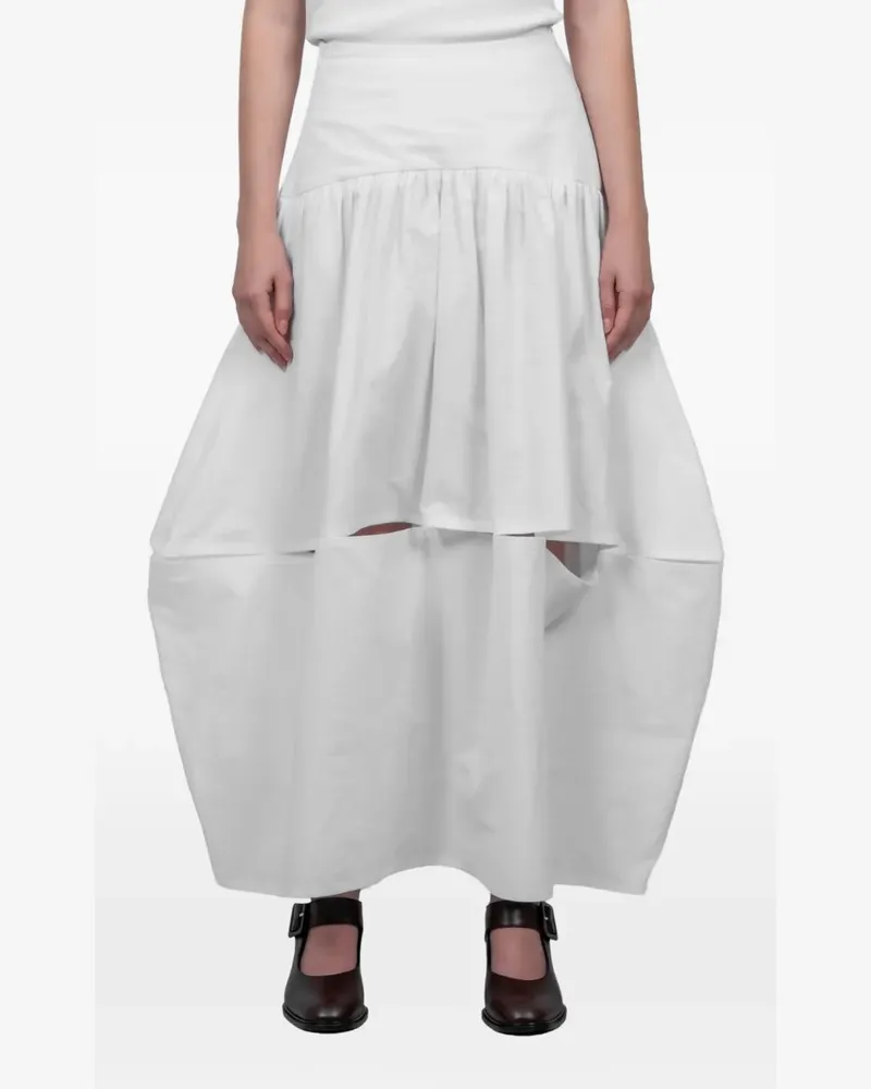 Séfr Gestufter Rock mit Cut-Outs - Weiß Weiß