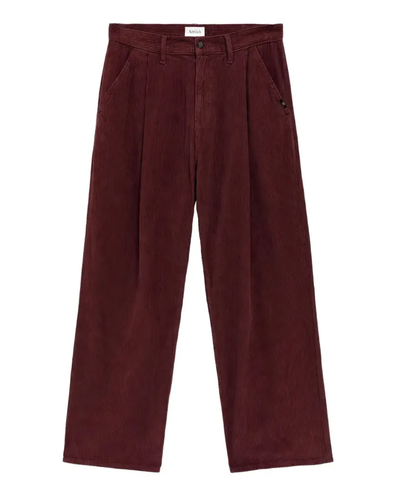Amish Cordhose mit Falten - Rot Rot
