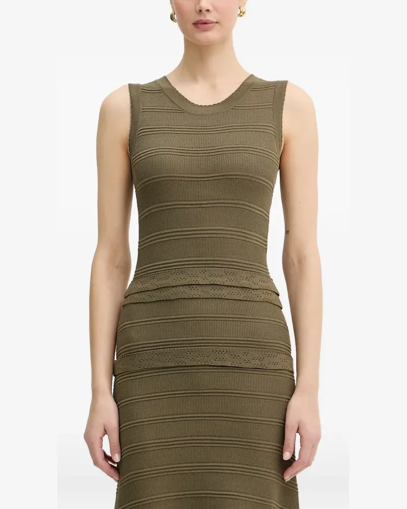 Morgan tiered pointelle-knit midi dress - Grün Grün