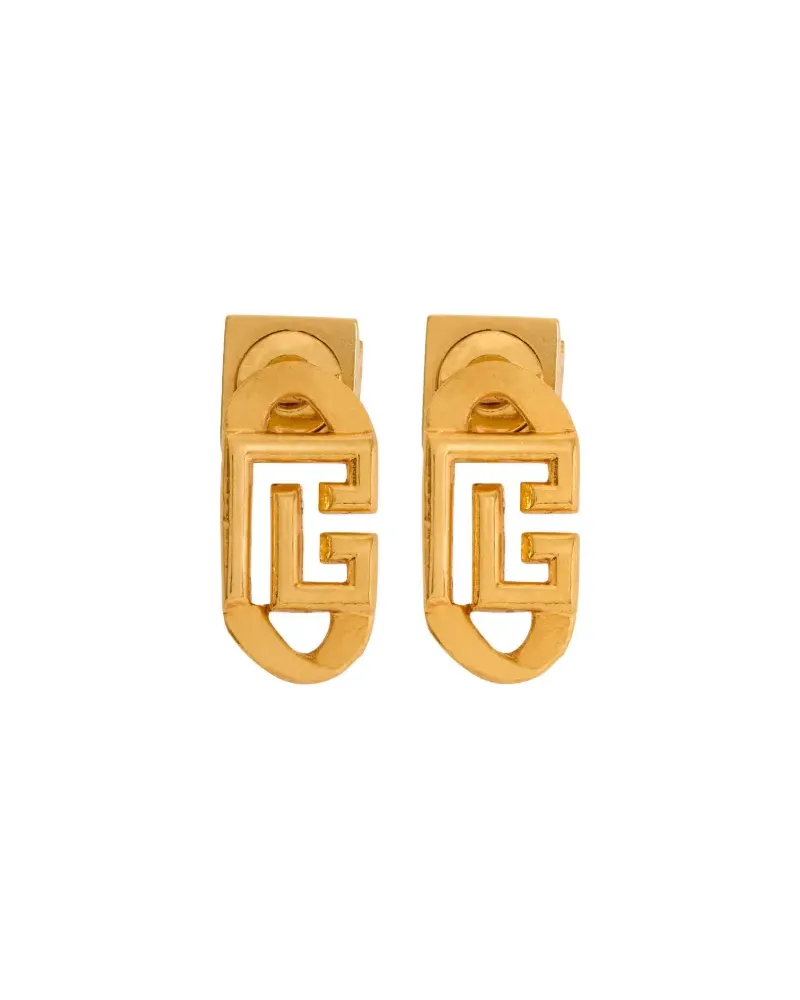 Balmain Ohrringe mit Monogramm-Anhänger - Gold Gold