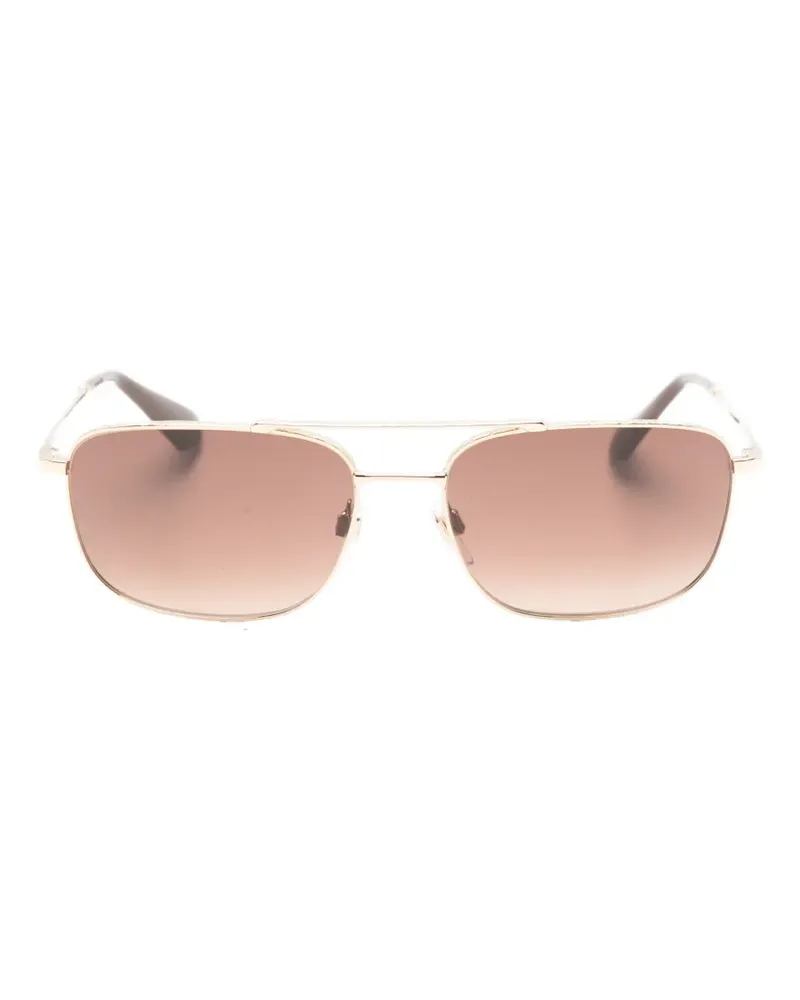 Burberry Eckige Sonnenbrille mit Logo-Gravur - Gold Gold