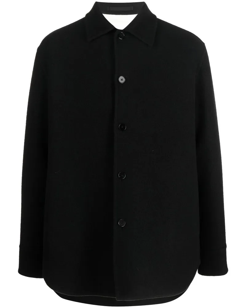 Jil Sander Hemdjacke mit Knöpfen Schwarz