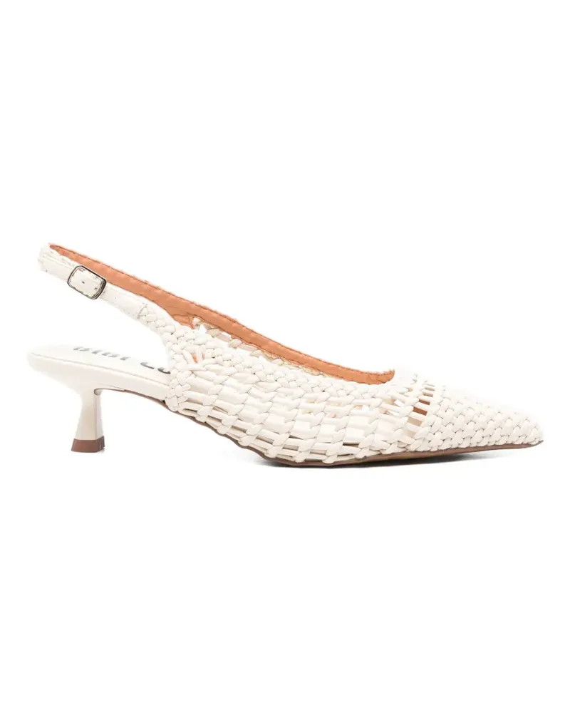 Bibi Lou Kou woven slingback pumps - Nude Nude