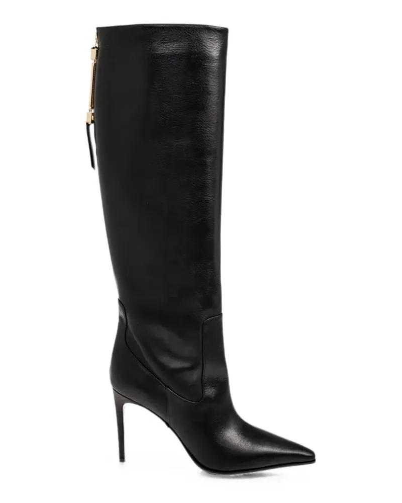 Dsquared2 Kniehohe Stiefel mit spitzer Kappe und Reißverschluss - Schwarz Schwarz