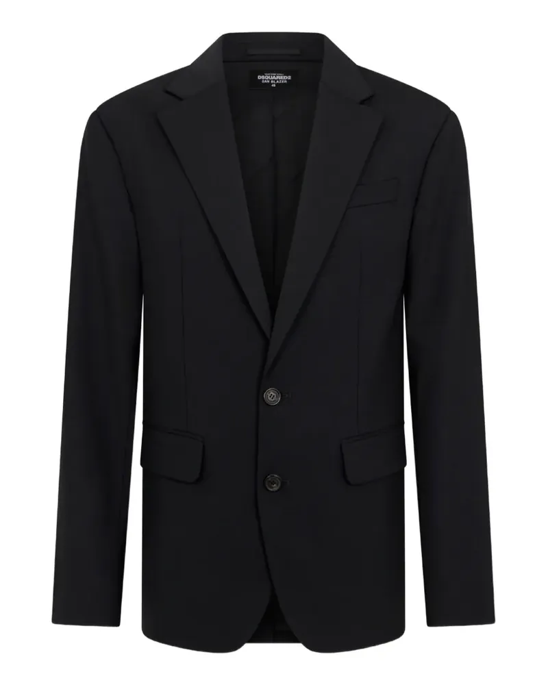 Dsquared2 Einreihige Tailored2 Dan Jacke aus Schurwoll-Gabardine - Schwarz Schwarz