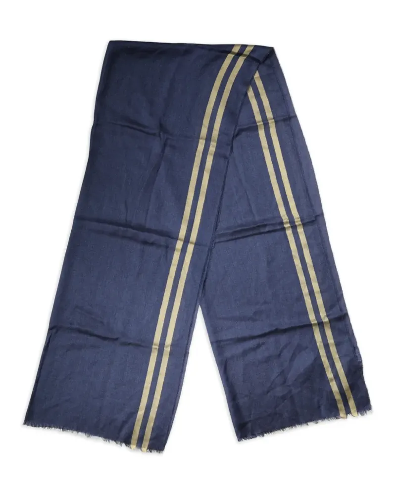 Dolce & Gabbana Ausgefranster Schal mit Streifen - Blau Blau